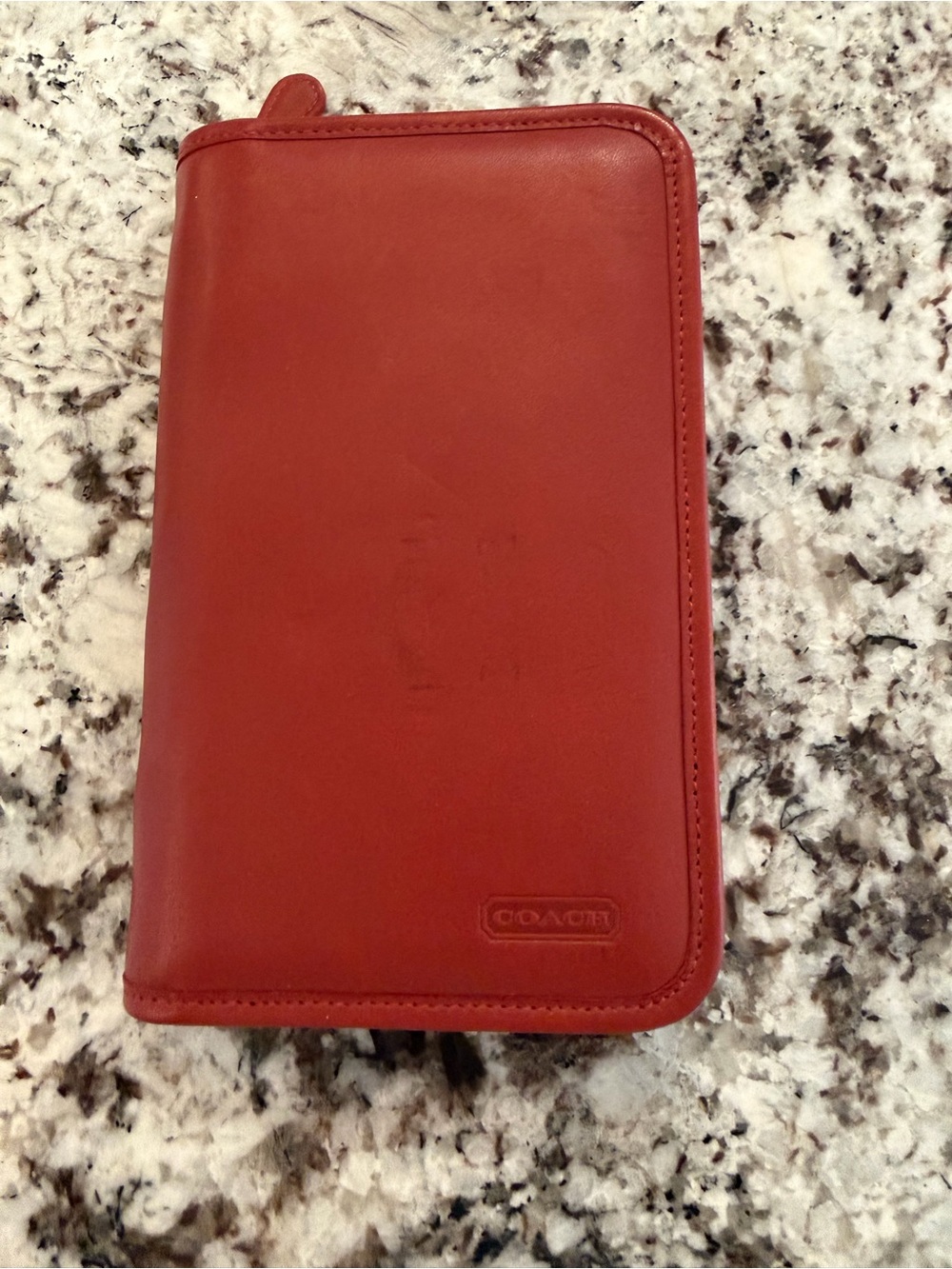 NWT Coach Red Leather Zip-Around Organizer